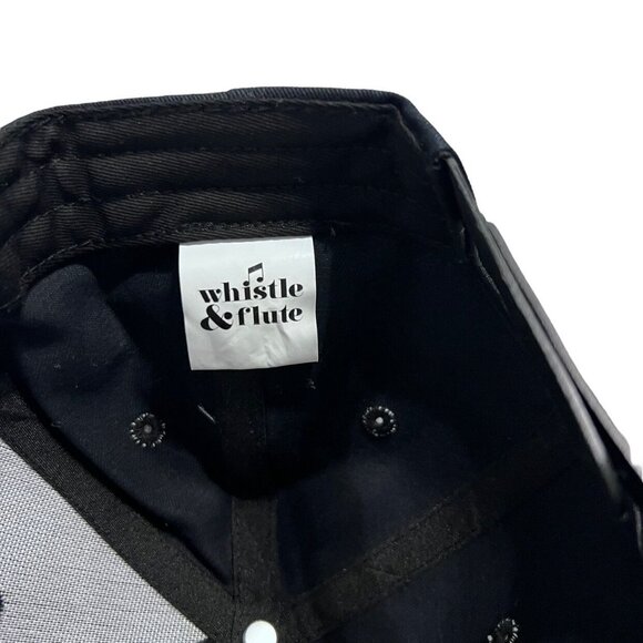 NEW Whistle & Flute Kids Black Embroidered Je T'aime Flat Brim Cap Hat - Picture 5 of 6